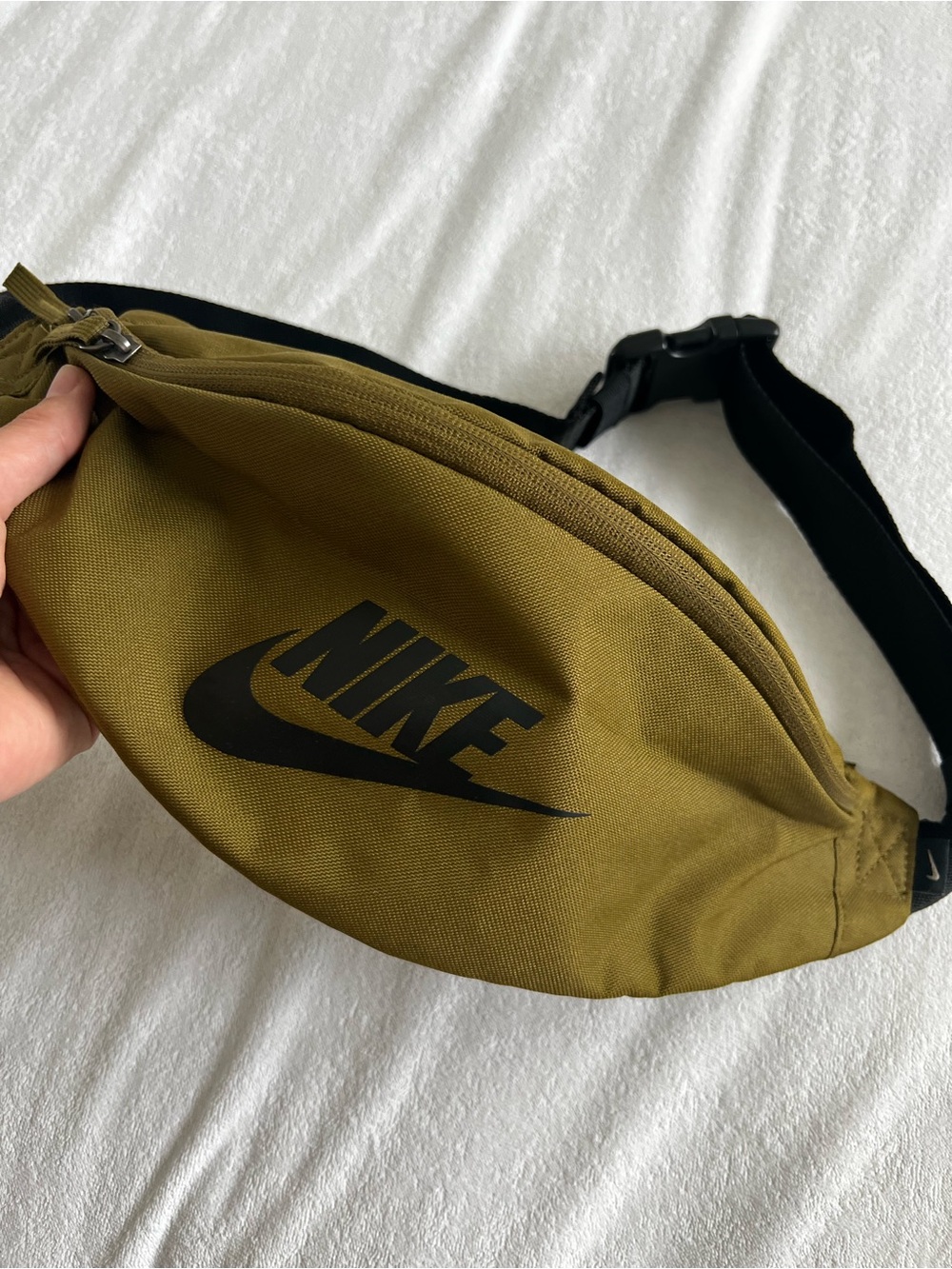 Nike Olive Green Waist Bag with Black Logo